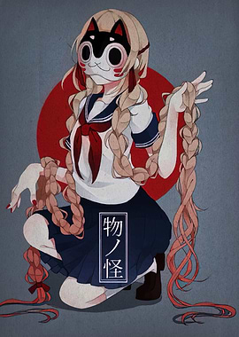 Anime Girl with Mask and Braids