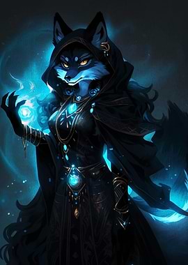 Mystic Fox Sorceress with Glowing Orb