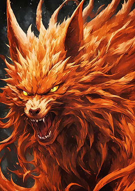 Fiery Nine-Tailed Fox Animal