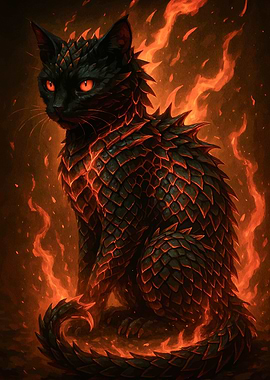 Fiery Dragon Cat Animal