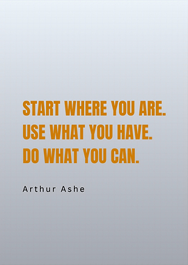 Arthur Ashe Inspirational Quote Poster
