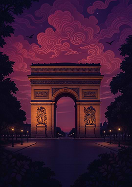 Arc de Triomphe at Dusk