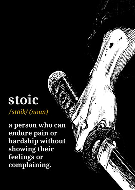 Stoic Definition with Katana Illustration