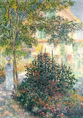 Impressionist Garden Scene with Figure by claude monet