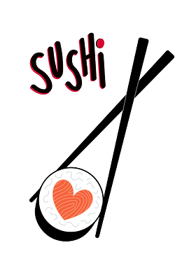 Sushi Love Roll with Chopsticks