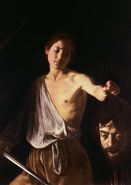 David with the Head of Goliath Painting