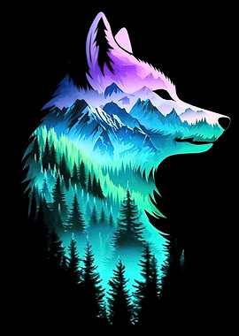 Wolf Silhouette Landscape