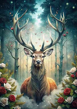 Majestic Deer in Enchanted Forest