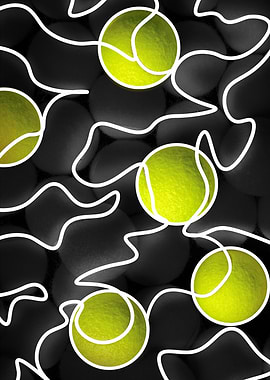 Tennis Balls Abstract Lines
