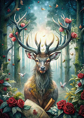 Majestic Deer in Enchanted Forest