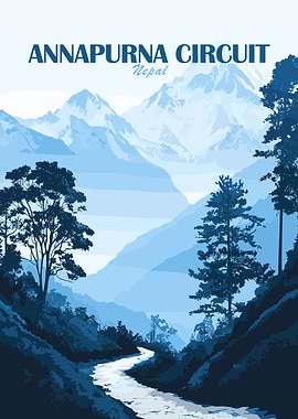 Annapurna Circuit Nepal Landscape Art