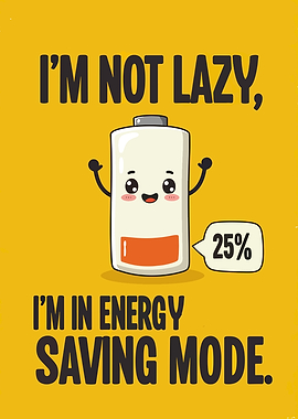 Energy Saving Mode Funny Cartoon