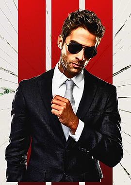 Man in Black Suit and Sunglasses