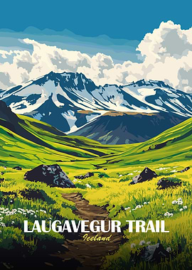 Laugavegur Trail Iceland Landscape Art