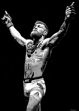 Conor McGregor Victory Illustration