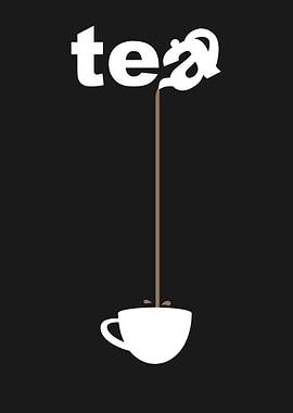Tea Typography Minimalist Art