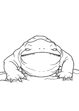 Black and White Fantasy Monster Minimalist Line Art