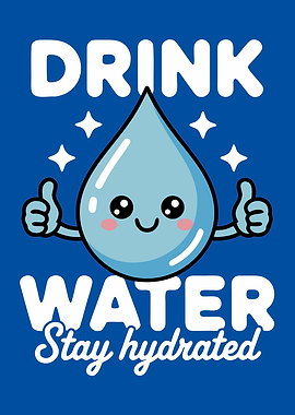 Drink Water Stay Hydrated Cartoon