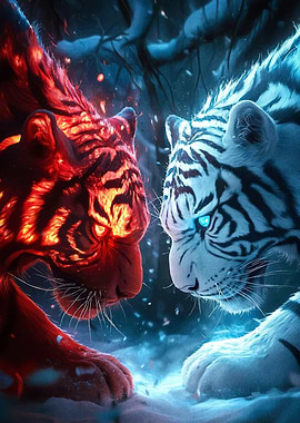 Fire and Ice Tigers Confrontation