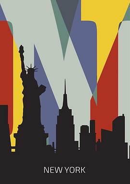 New York City Skyline Silhouette Art