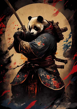 Panda Samurai Warrior