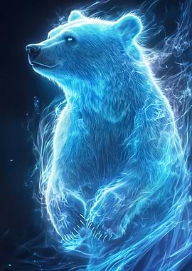 Glowing Blue Bear