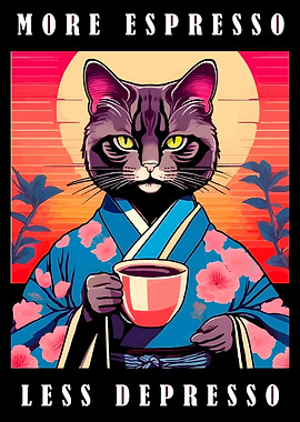 More Espresso Less Depresso Cat