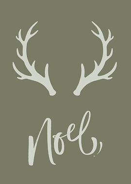 Noel with Antlers Holiday Decoration