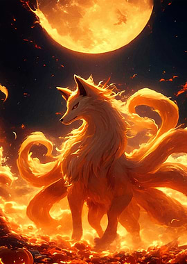 Nine-tailed Fox Fiery Landscape