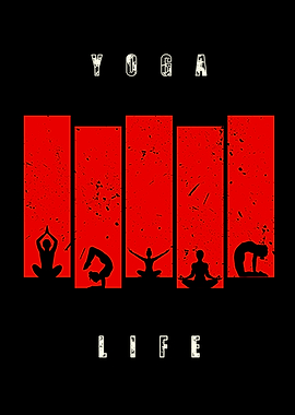 Yoga Life Silhouette Poster