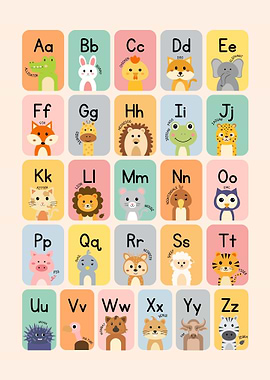 Animal Alphabet Chart for Kids