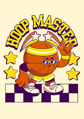 Hoop Master Basketball Cartoon Illustration