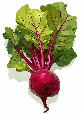 Vibrant Beetroot with Green Leaves