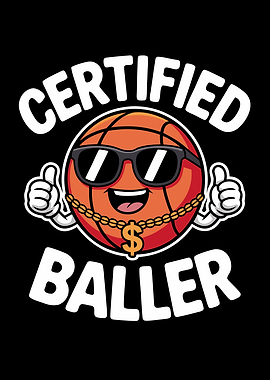 Certified Baller Cartoon Basketball
