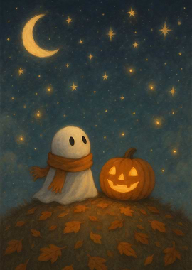 Halloween Ghost Starry Night