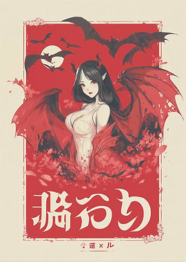 Anime Vampire Girl with Bats