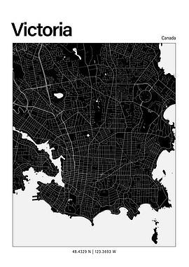 Victoria Black and White Map