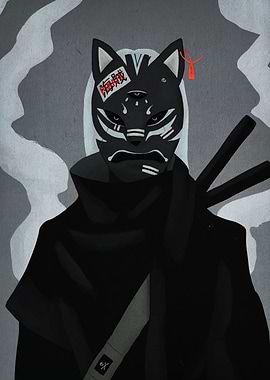 Masked Warrior Digital Art