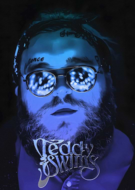 Teddy Swims Portrait in Blue