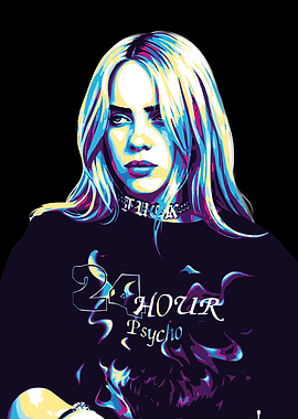 Billie Eilish retro art