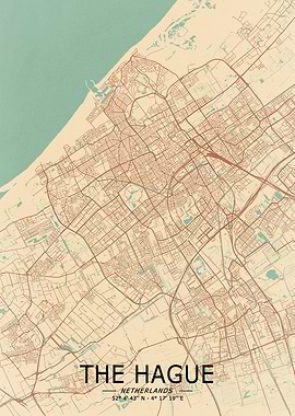 The Hague Vintage Map