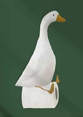 Goose on Toilet Paper Roll