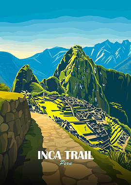 Inca Trail Peru Travel Poster