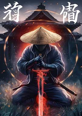 Samurai Warrior with Glowing Sword