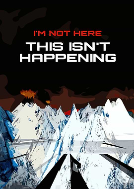 Abstract Mountain Landscape with Text Overlay radiohead
