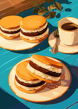 Pancakes and Coffee Still Life