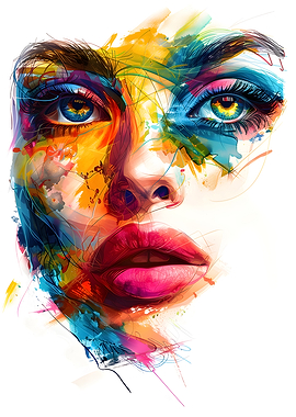 Colorful Abstract Portrait of a Woman