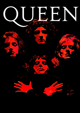 Queen Band Red and Black Poster