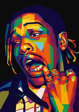 A$AP Rocky Colorful Portrait