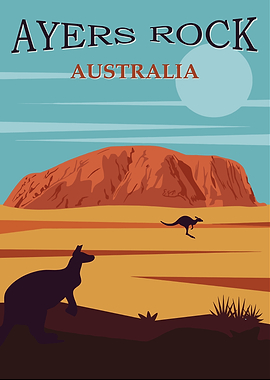 Ayers Rock Australia Travel Poster